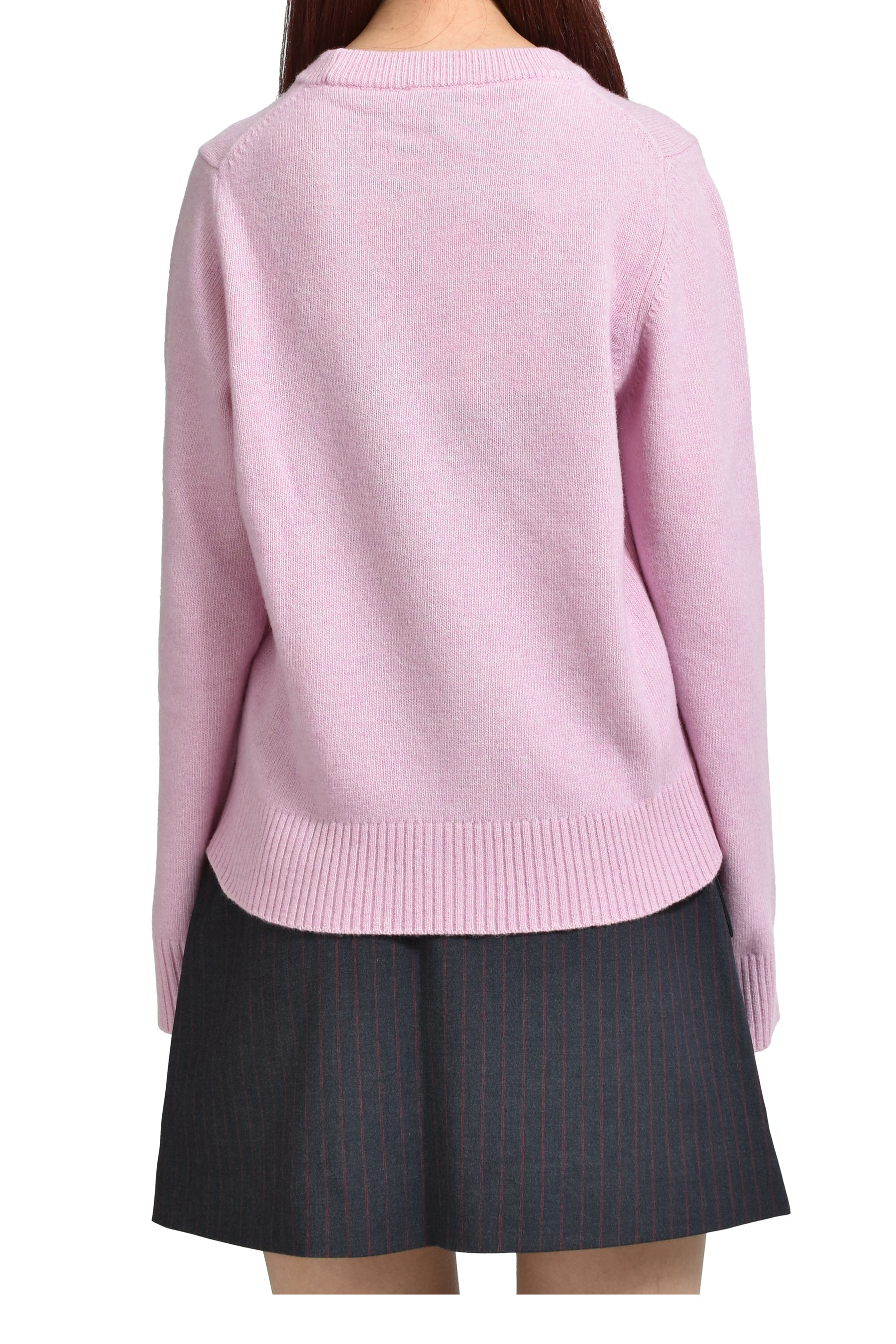 GRAPHIC WOOL MIX POODLE CREWNECK / CHALK PNK 