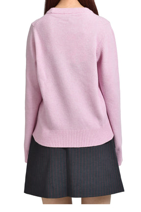 GRAPHIC WOOL MIX POODLE CREWNECK / CHALK PNK 