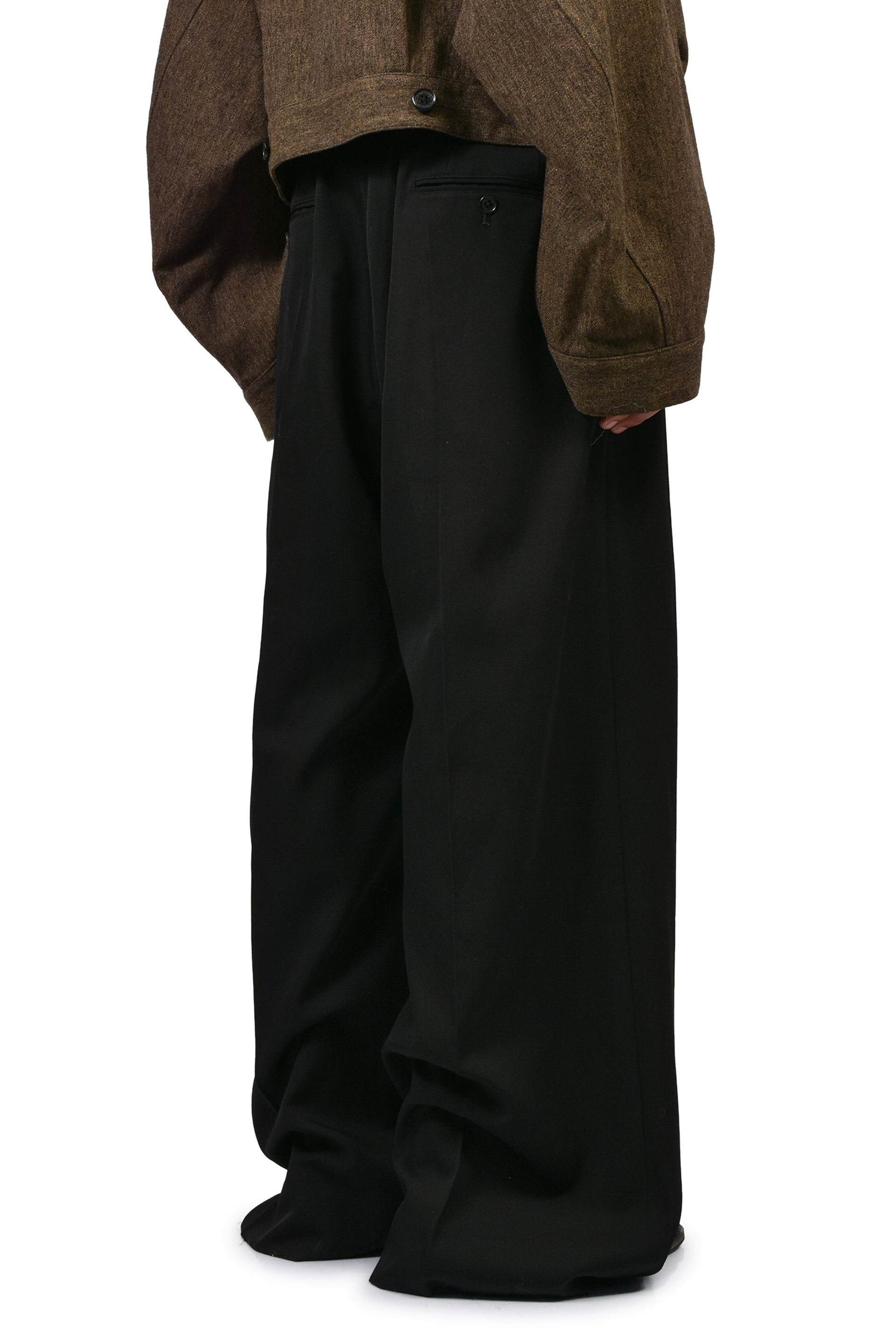 "BILLY" SAILOR SUPER WIDE SLACKS / BLK