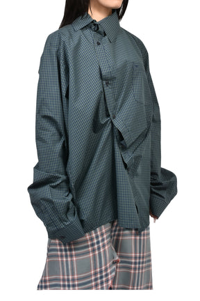 TWISTED CHECK SHIRT / GRN CHECKED
