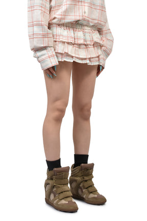 JARDIN CHECKS SHORTS / WHT