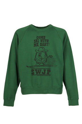 "MOSS BOY SKI" CREWNECK SWEATSHIRT / GRN