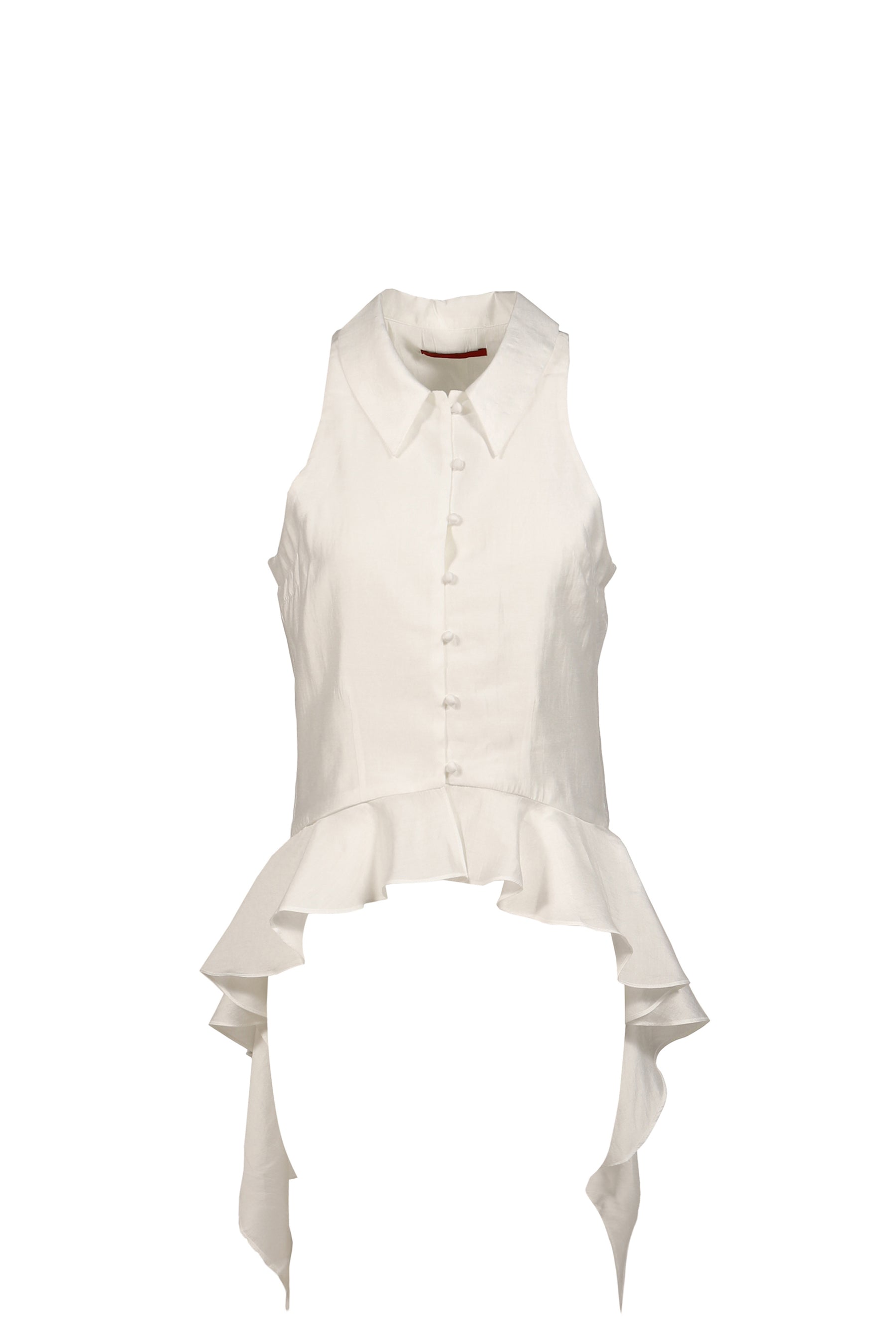 HALTER RUFFLE SHIRT / WHT