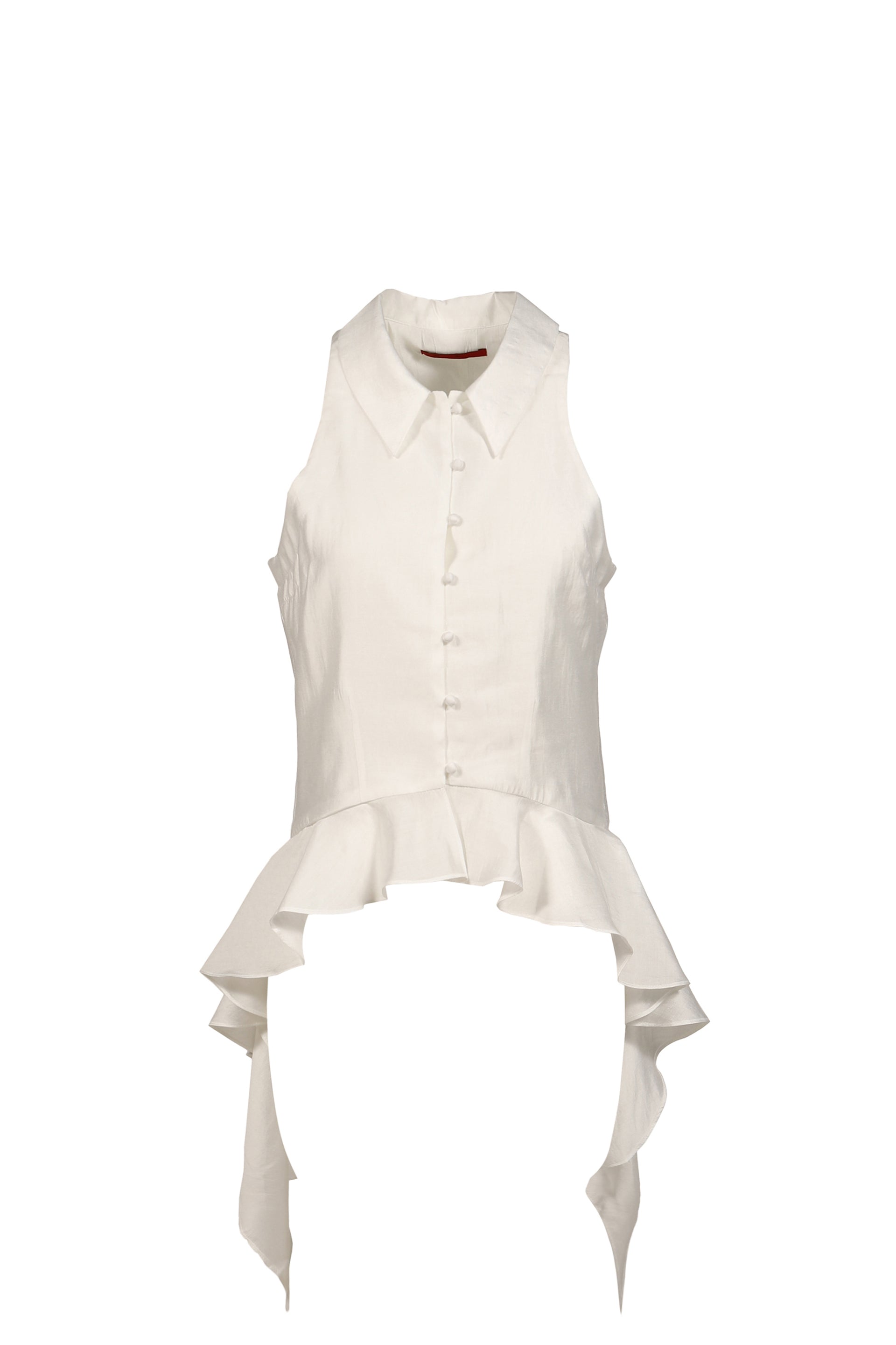 HALTER RUFFLE SHIRT / WHT