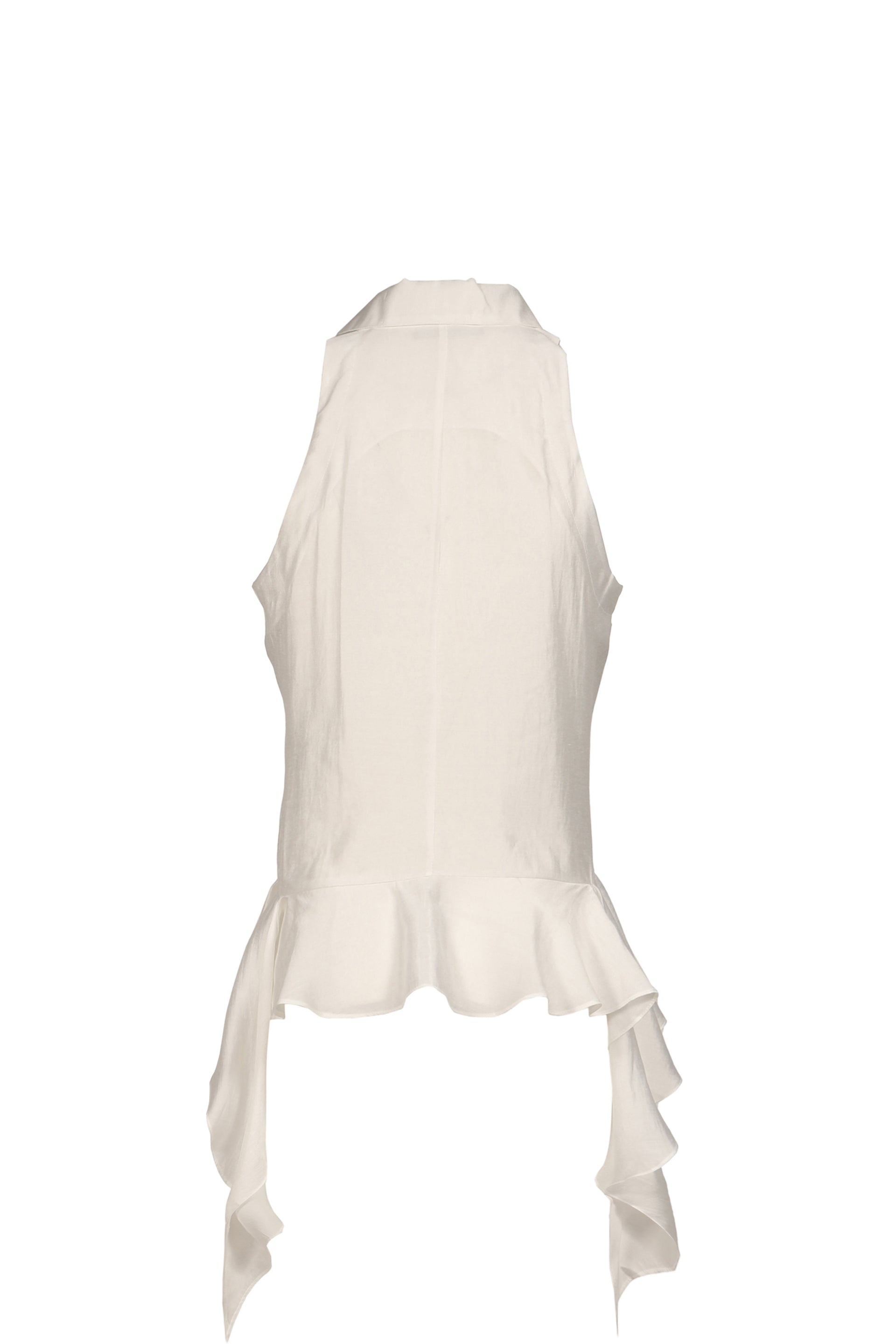 HALTER RUFFLE SHIRT / WHT