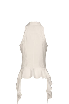 HALTER RUFFLE SHIRT / WHT