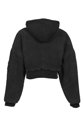 BERLIN CROPPED BOMBER JACKET / WASHED BLK 