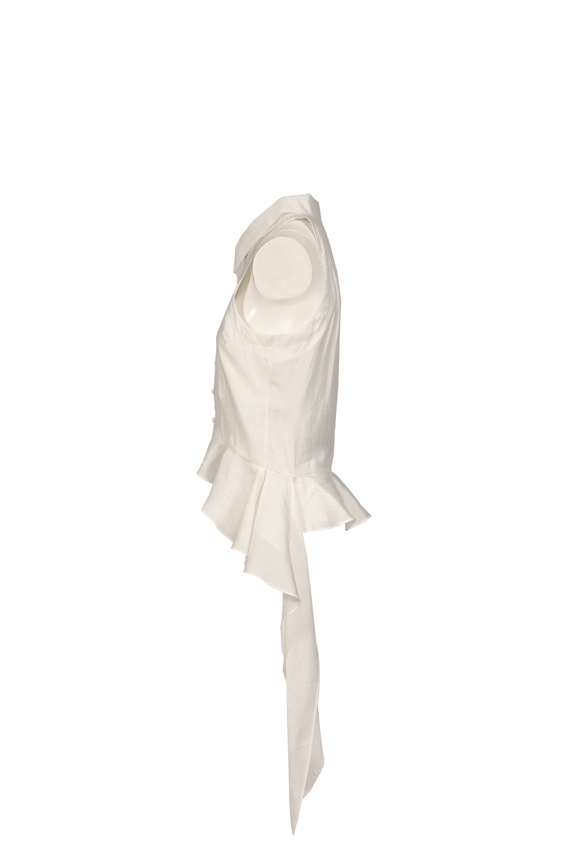 HALTER RUFFLE SHIRT / WHT