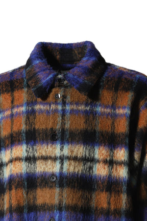 FLANNNEL CHECK SHIRT JACKET / BRW