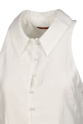 HALTER RUFFLE SHIRT / WHT