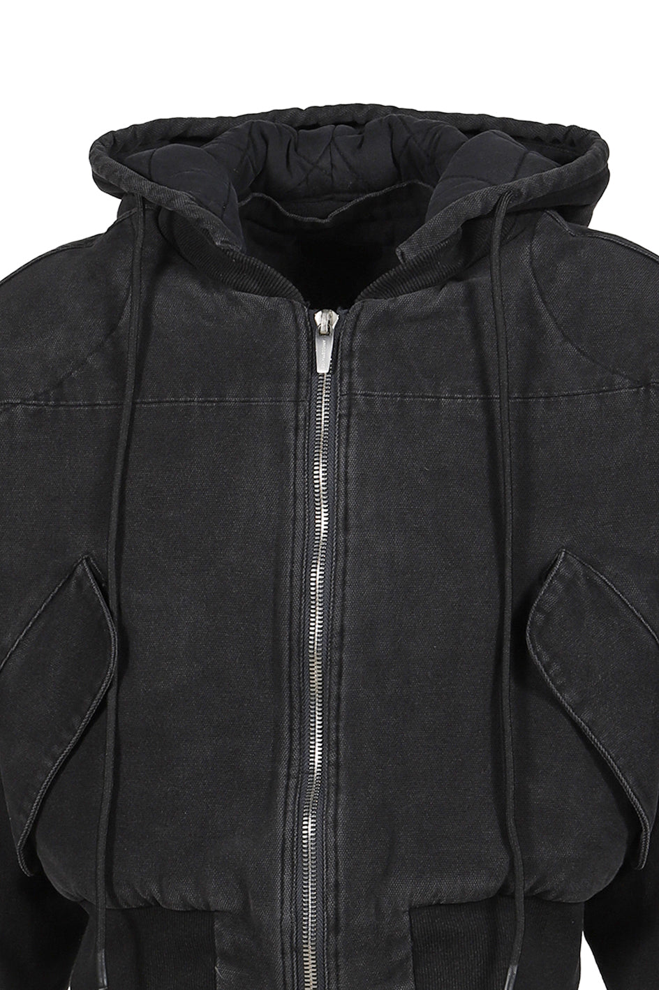 BERLIN CROPPED BOMBER JACKET / WASHED BLK 