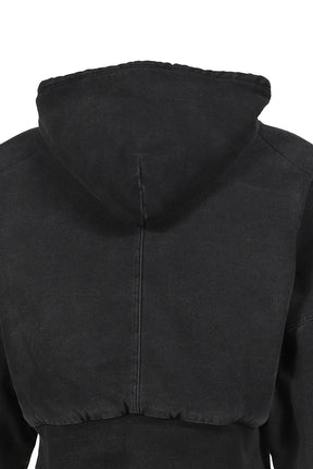 BERLIN CROPPED BOMBER JACKET / WASHED BLK 