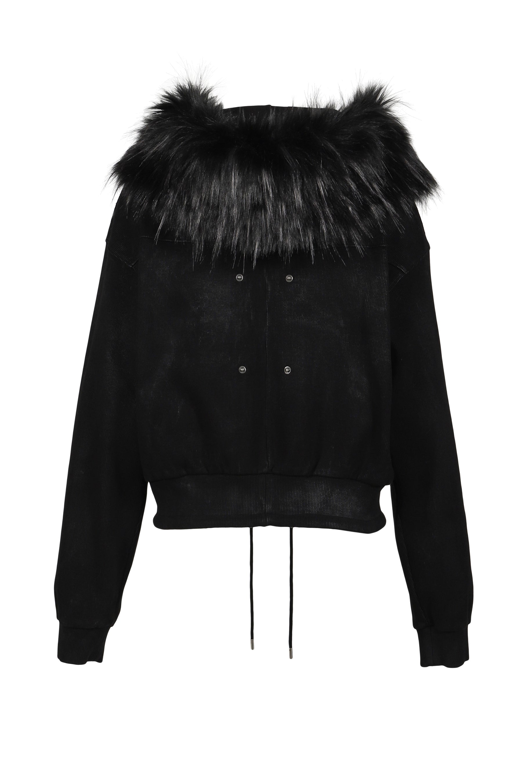 FUR HOODIE / BLK