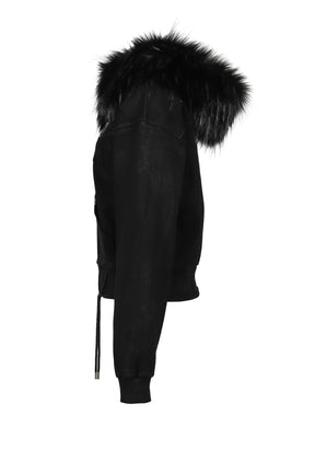 FUR HOODIE / BLK