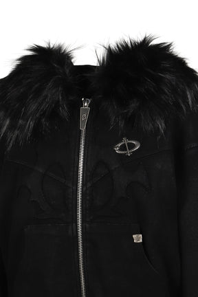 FUR HOODIE / BLK