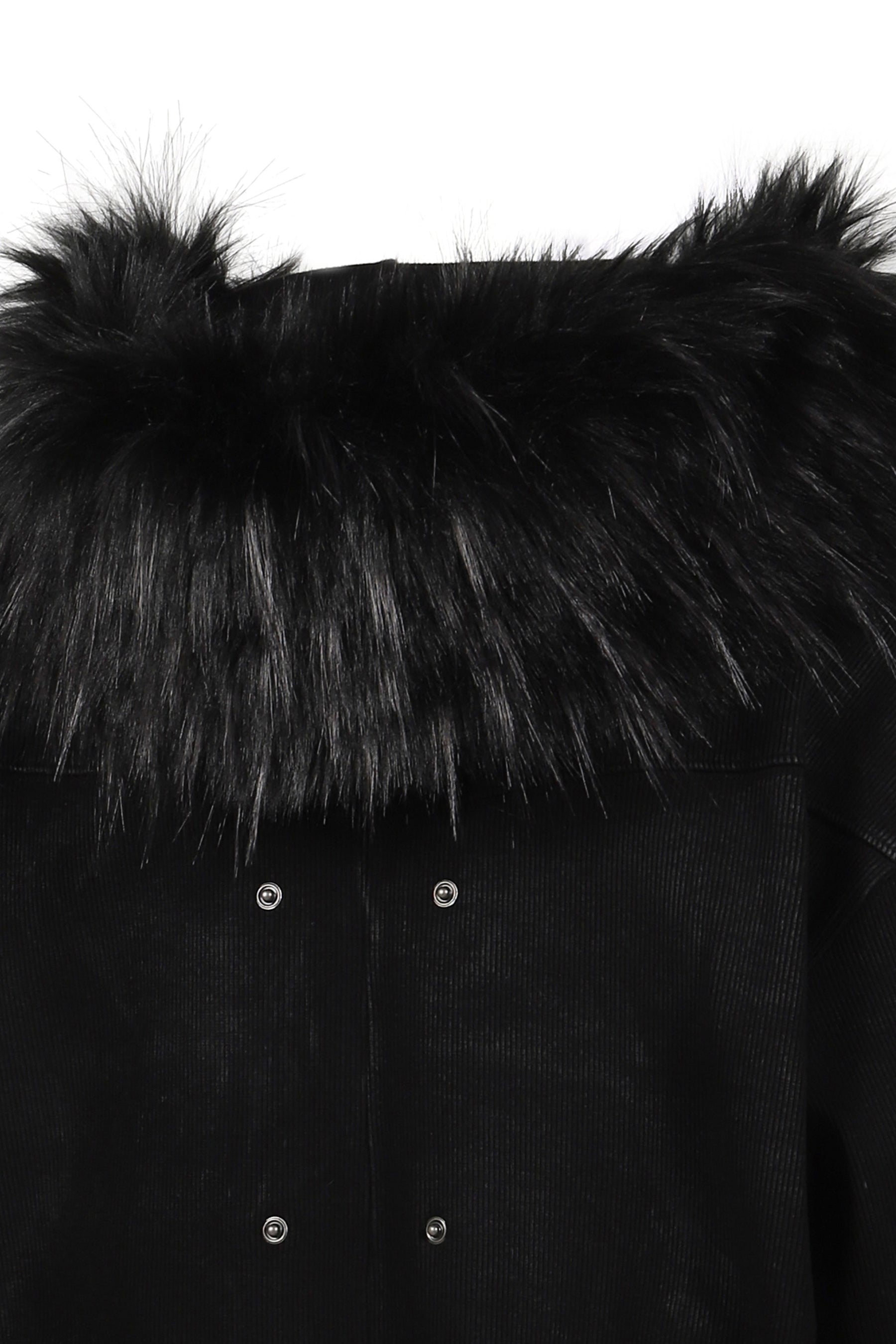 FUR HOODIE / BLK