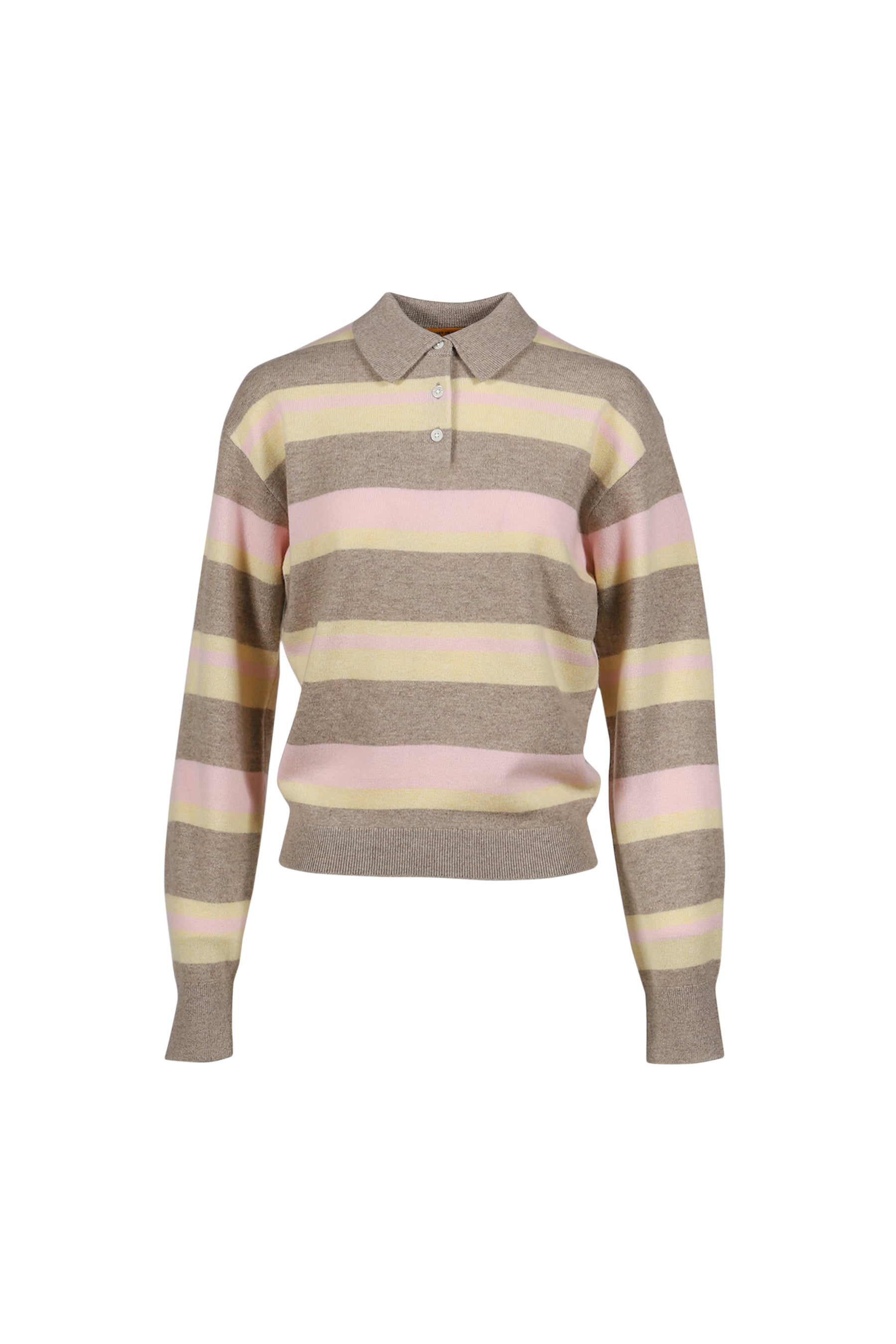 COLLEGIATE STRIPE POLO / TAUPE COMBO