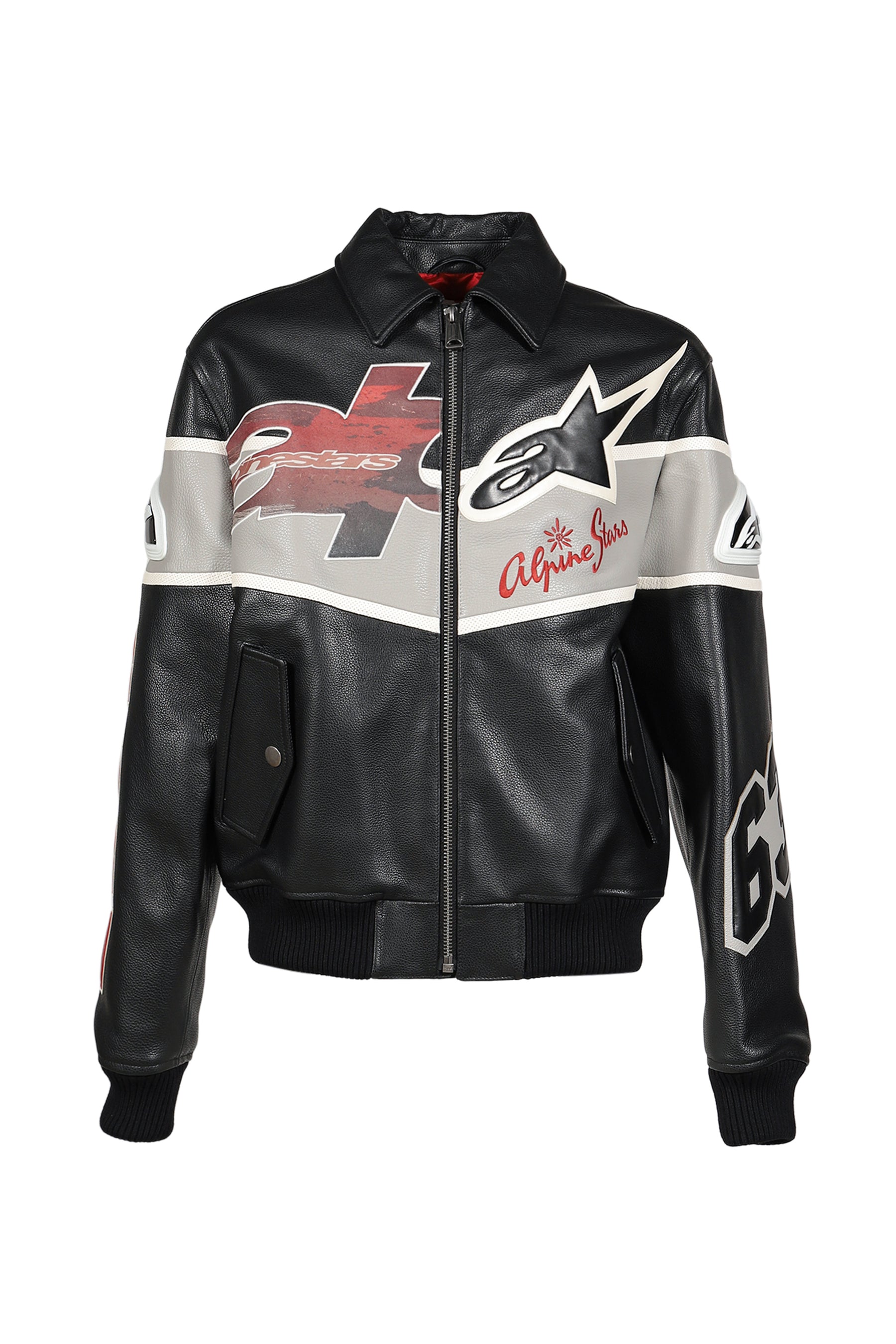 VARSITY LEATHER JACKET / BLK