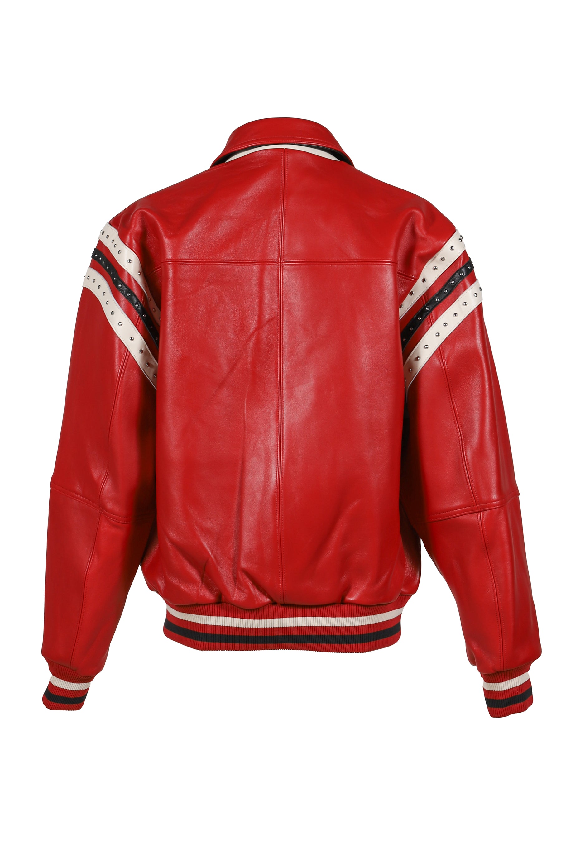 ENCRUSTED VARSITY JACKET / RED