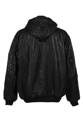 LEATHER BOMBER / BLACK 