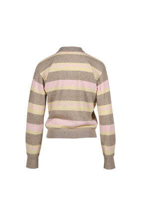 COLLEGIATE STRIPE POLO / TAUPE COMBO