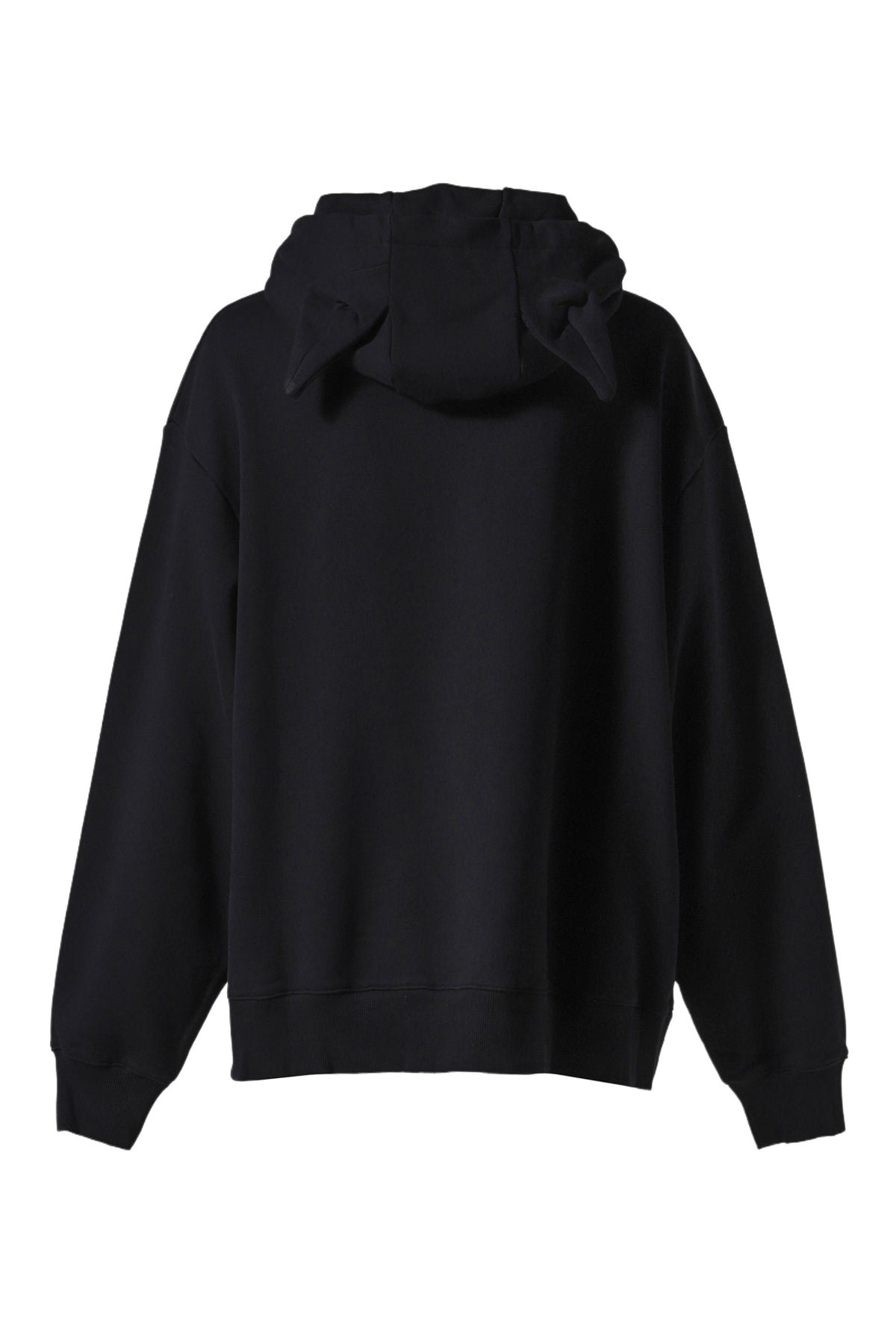 LABEL EARS HOODY / BLACK