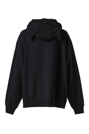 LABEL EARS HOODY / BLACK