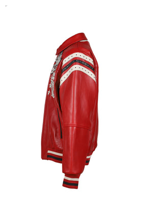 ENCRUSTED VARSITY JACKET / RED