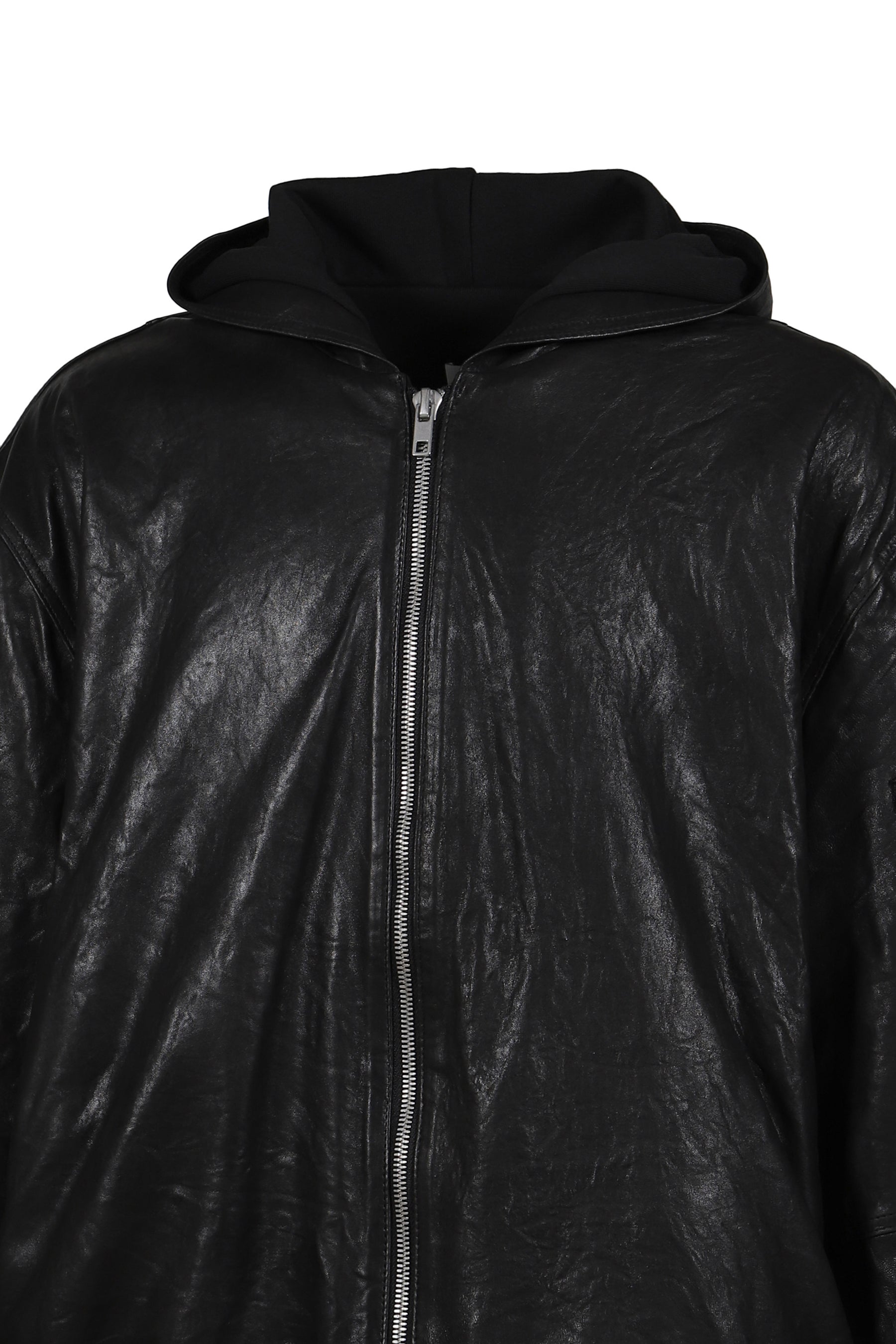 LEATHER BOMBER / BLACK 