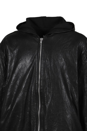 LEATHER BOMBER / BLACK 