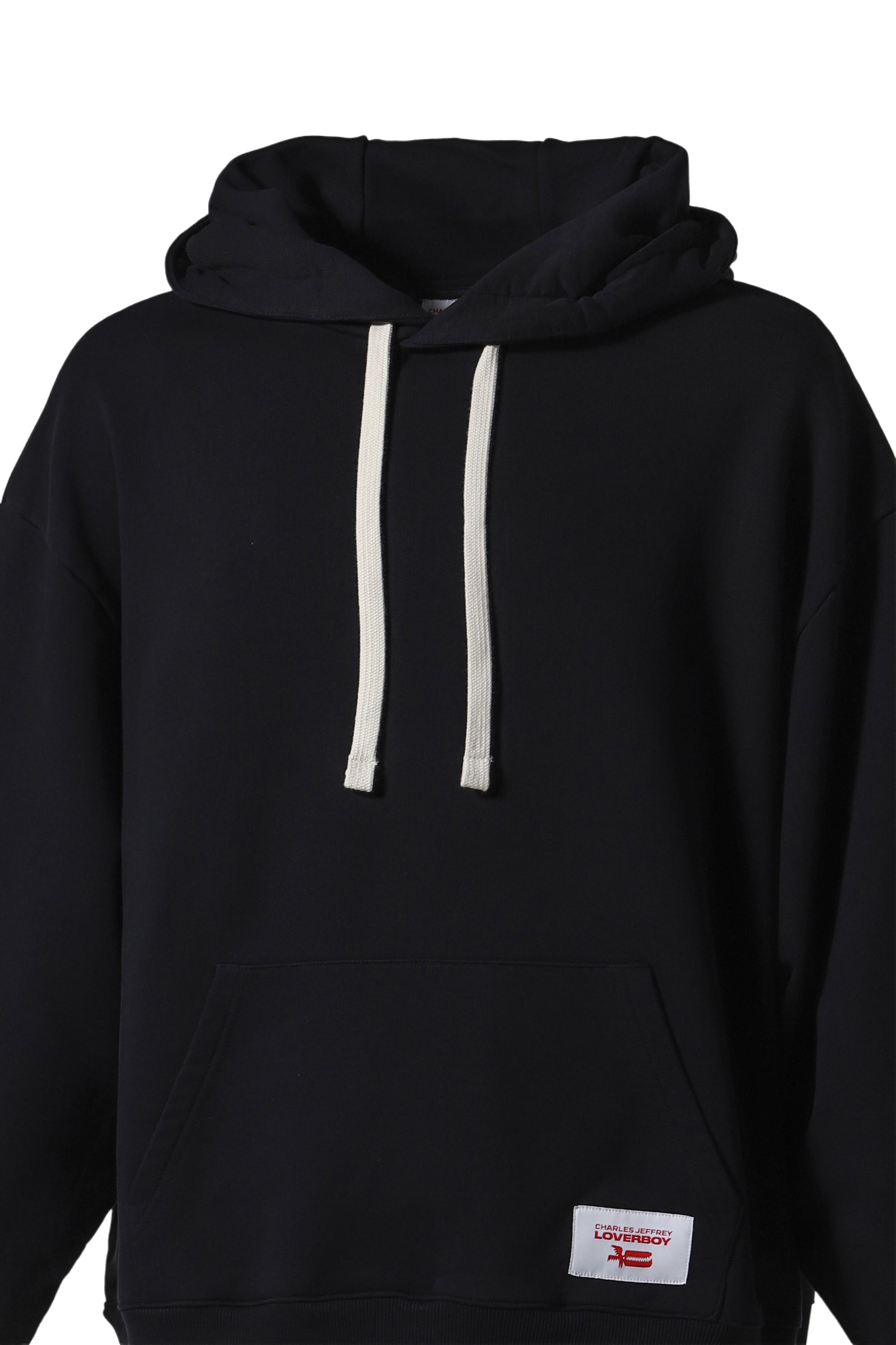 LABEL EARS HOODY / BLACK