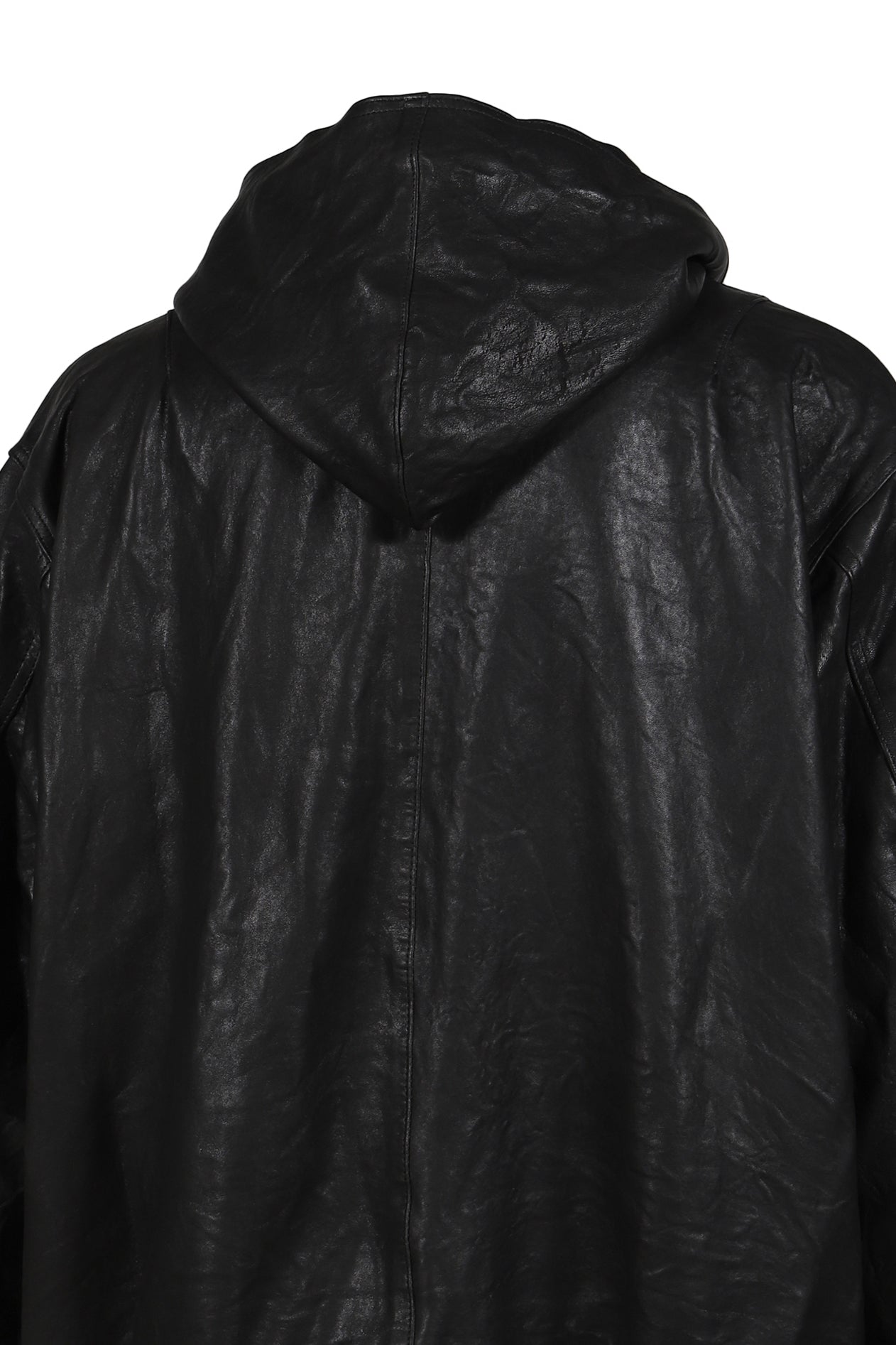 LEATHER BOMBER / BLACK 