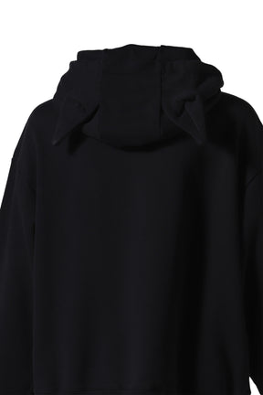 LABEL EARS HOODY / BLACK