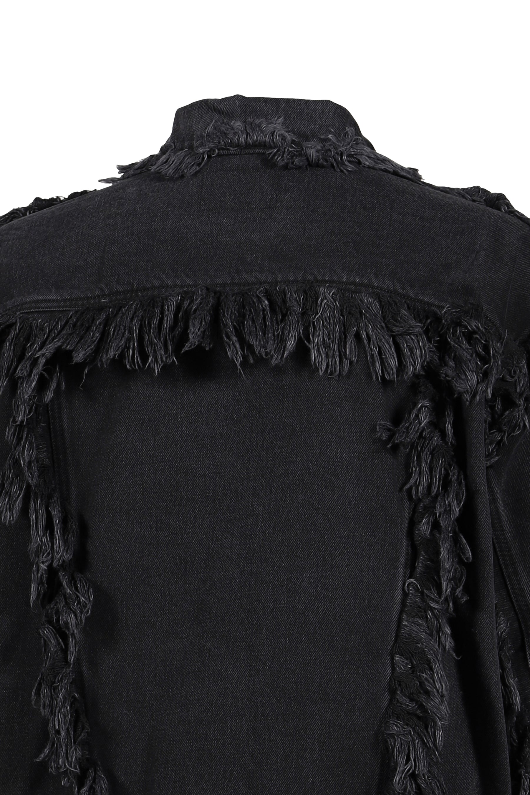BLACK RAW-EDGE DENIM JACKET / BLK