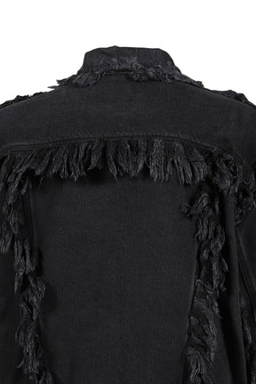 BLACK RAW-EDGE DENIM JACKET / BLK