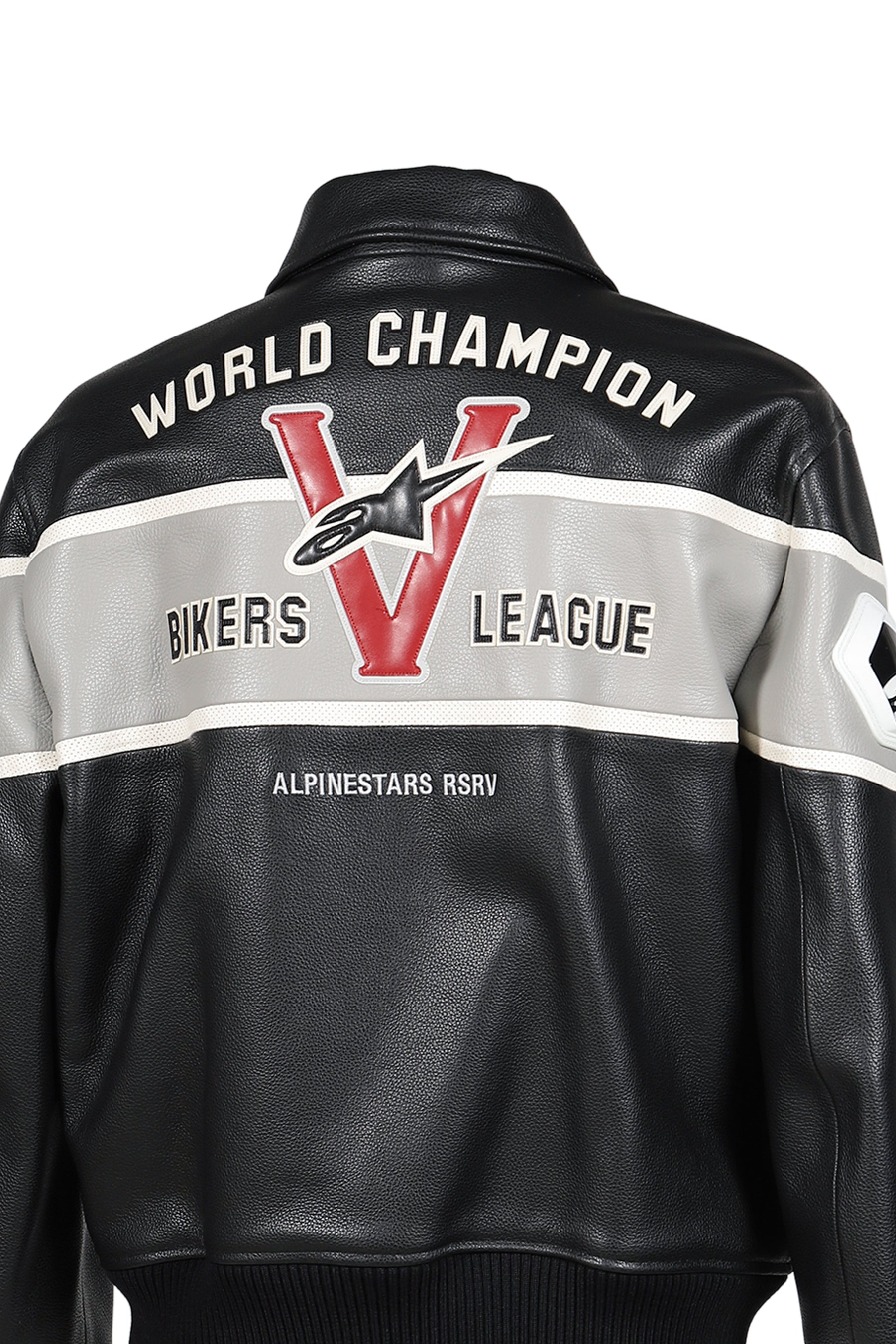 VARSITY LEATHER JACKET / BLK