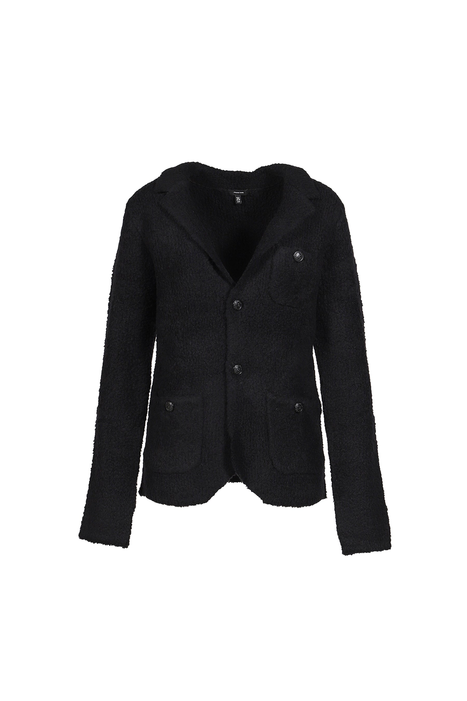 SHRUNKEN SWEATER BLAZER / BLK BOUCLE