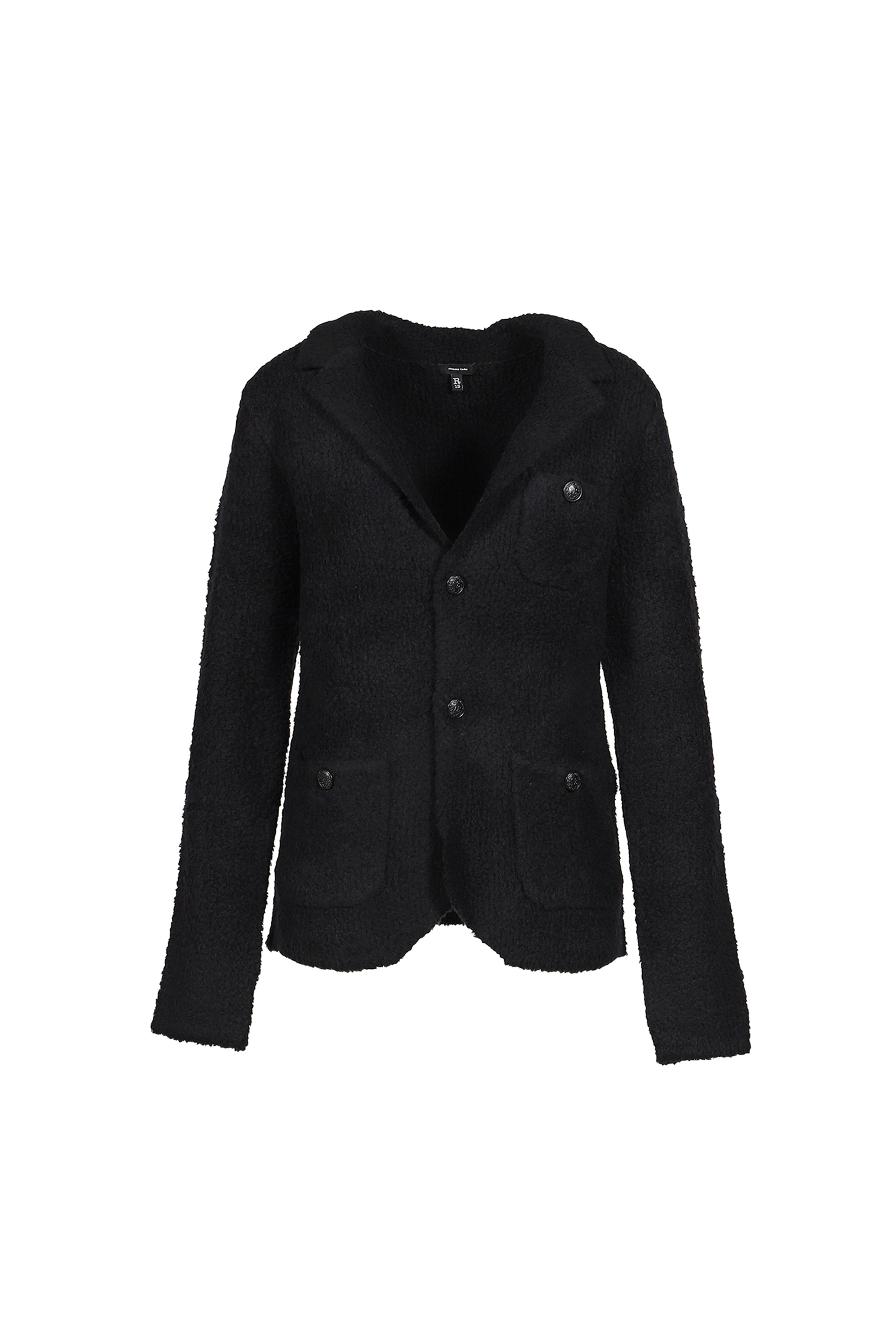 SHRUNKEN SWEATER BLAZER / BLK BOUCLE