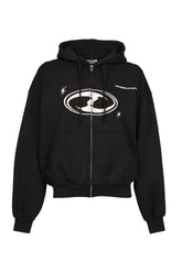 FADE WASH ZIP HOODIE / BLK