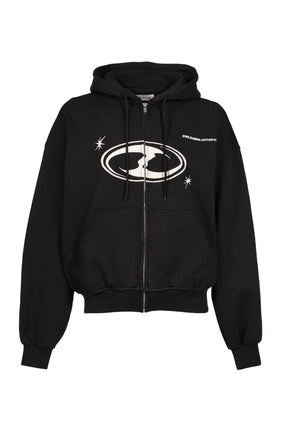 FADE WASH ZIP HOODIE / BLK