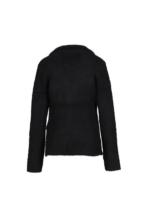 SHRUNKEN SWEATER BLAZER / BLK BOUCLE