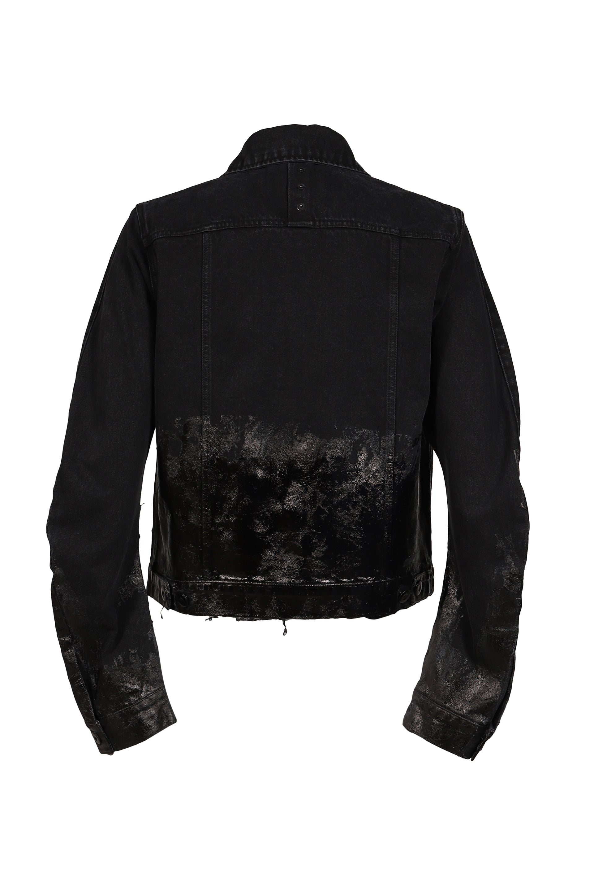 EXCAVATED RIDER DENIM JACKET / FILMED BLK