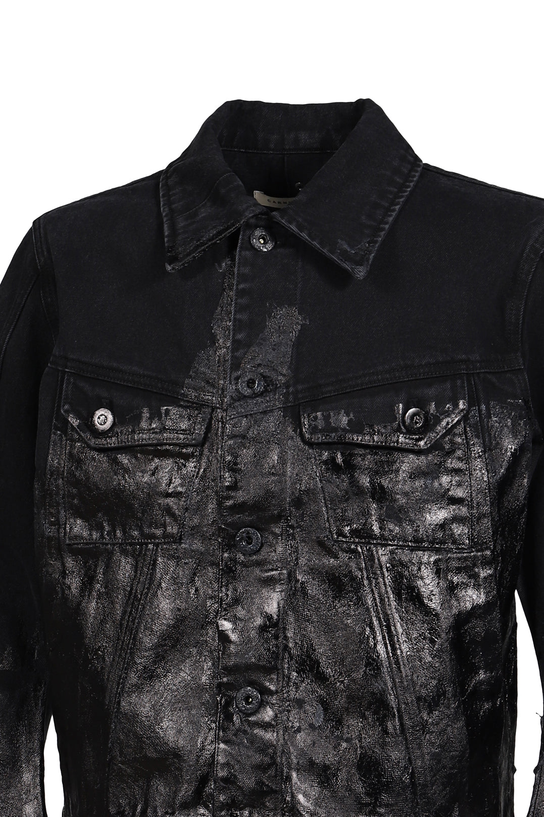 EXCAVATED RIDER DENIM JACKET / FILMED BLK