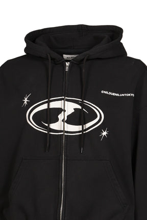 FADE WASH ZIP HOODIE / BLK