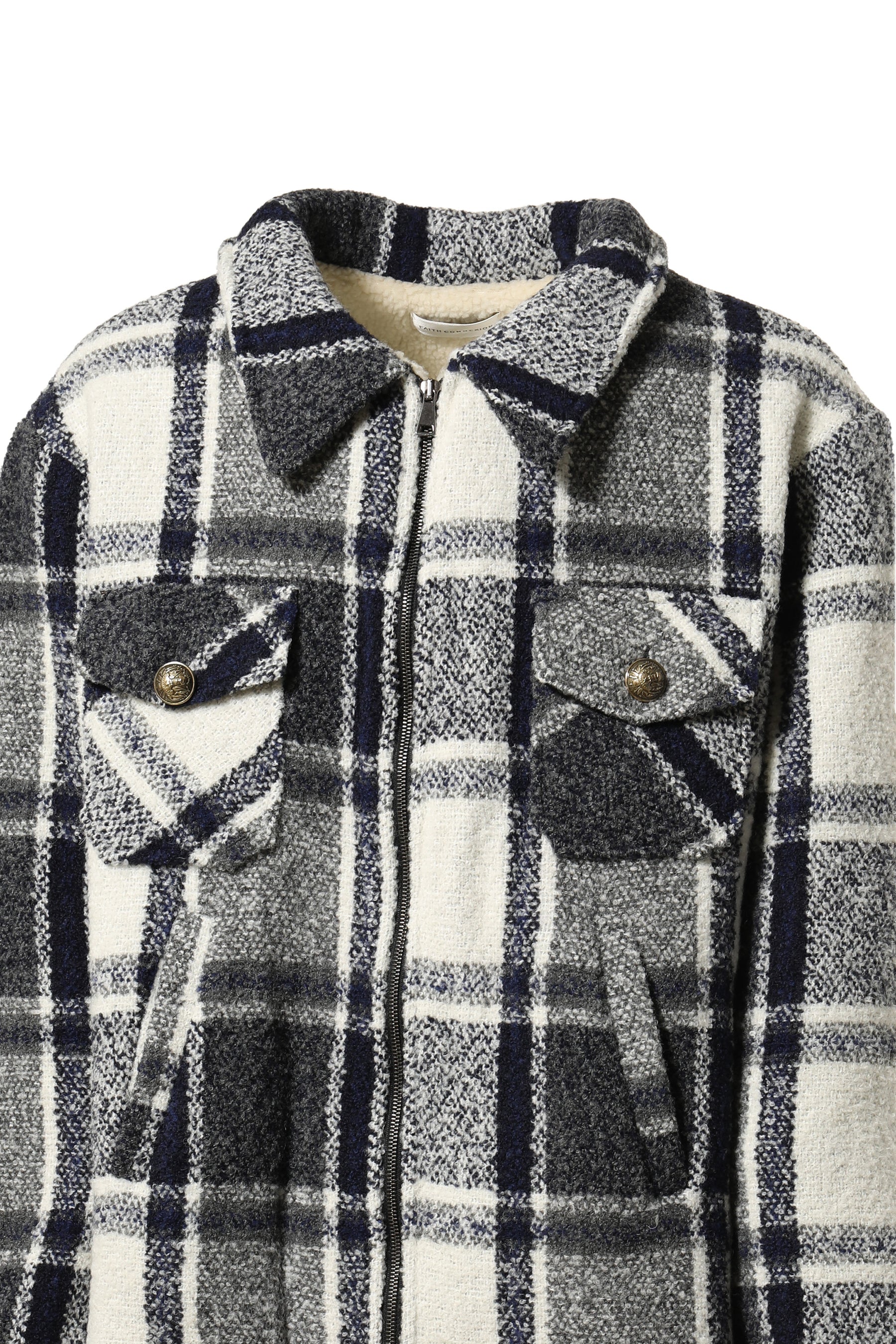 Faith Connexion SHEARLING CHECKS JACKET UNISEX / NVY