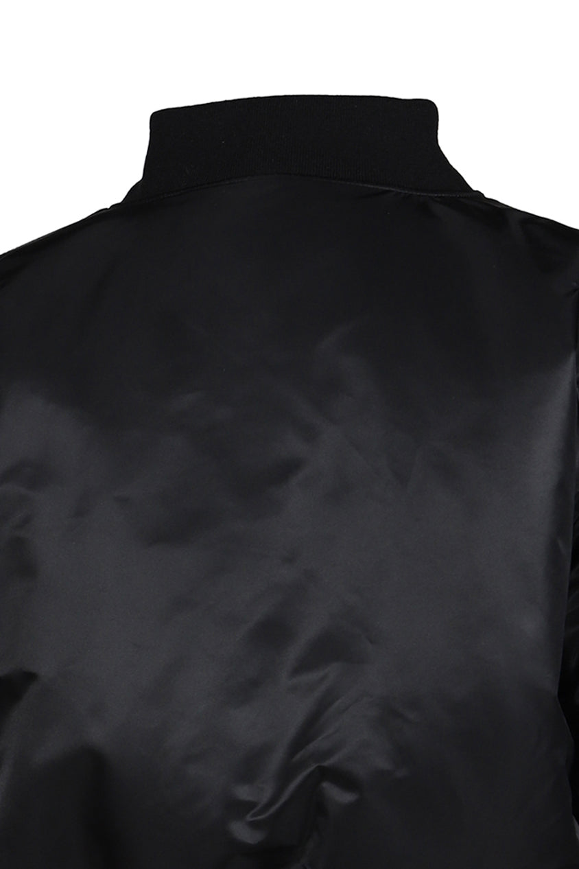 LEATHER CROSSES BOMBER JACKET / BLK