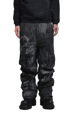 OILSKIN CARGO PANTS / BLK