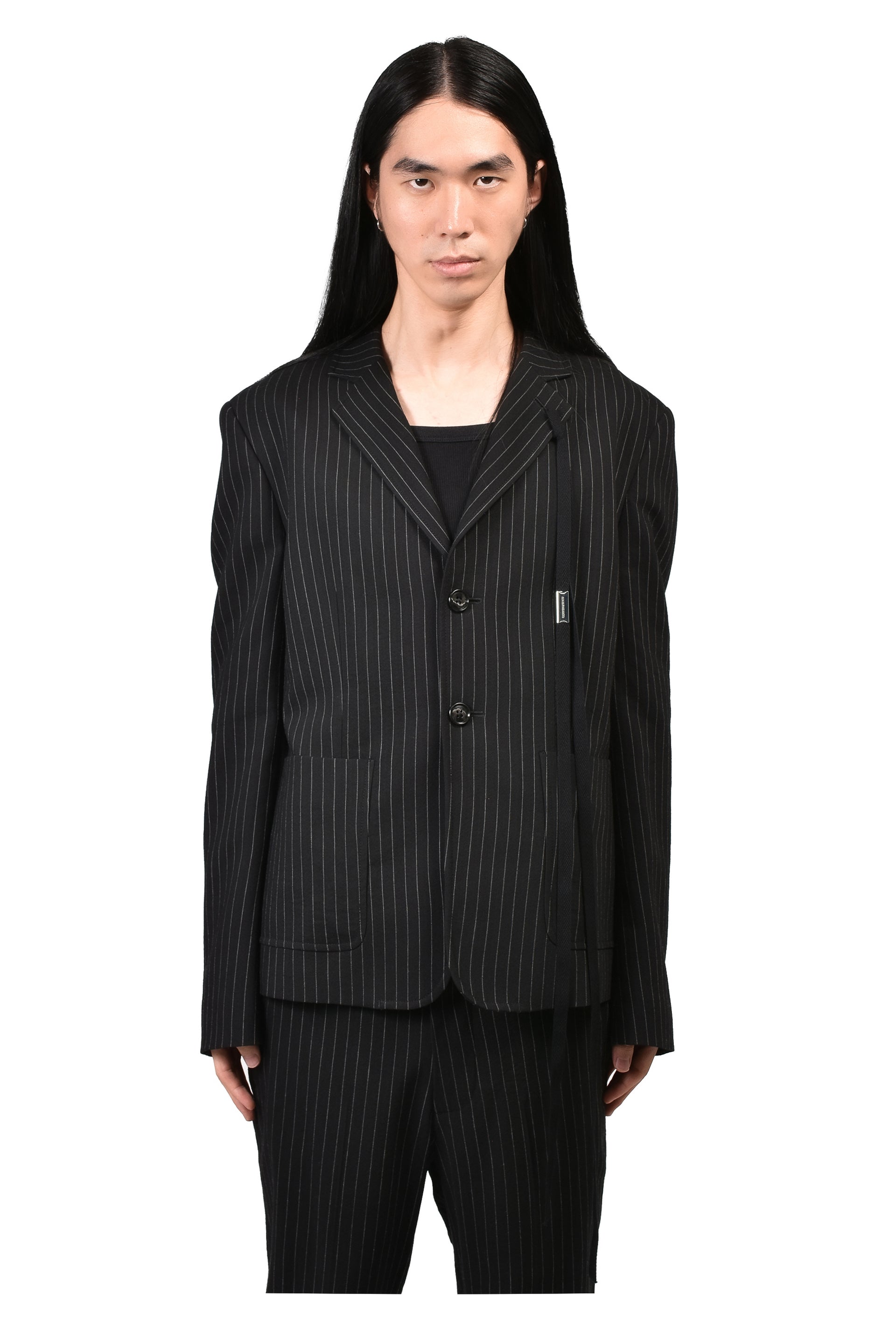RAMI SLIM FIT DECONSTRUCTED JACKET / BLK GRY