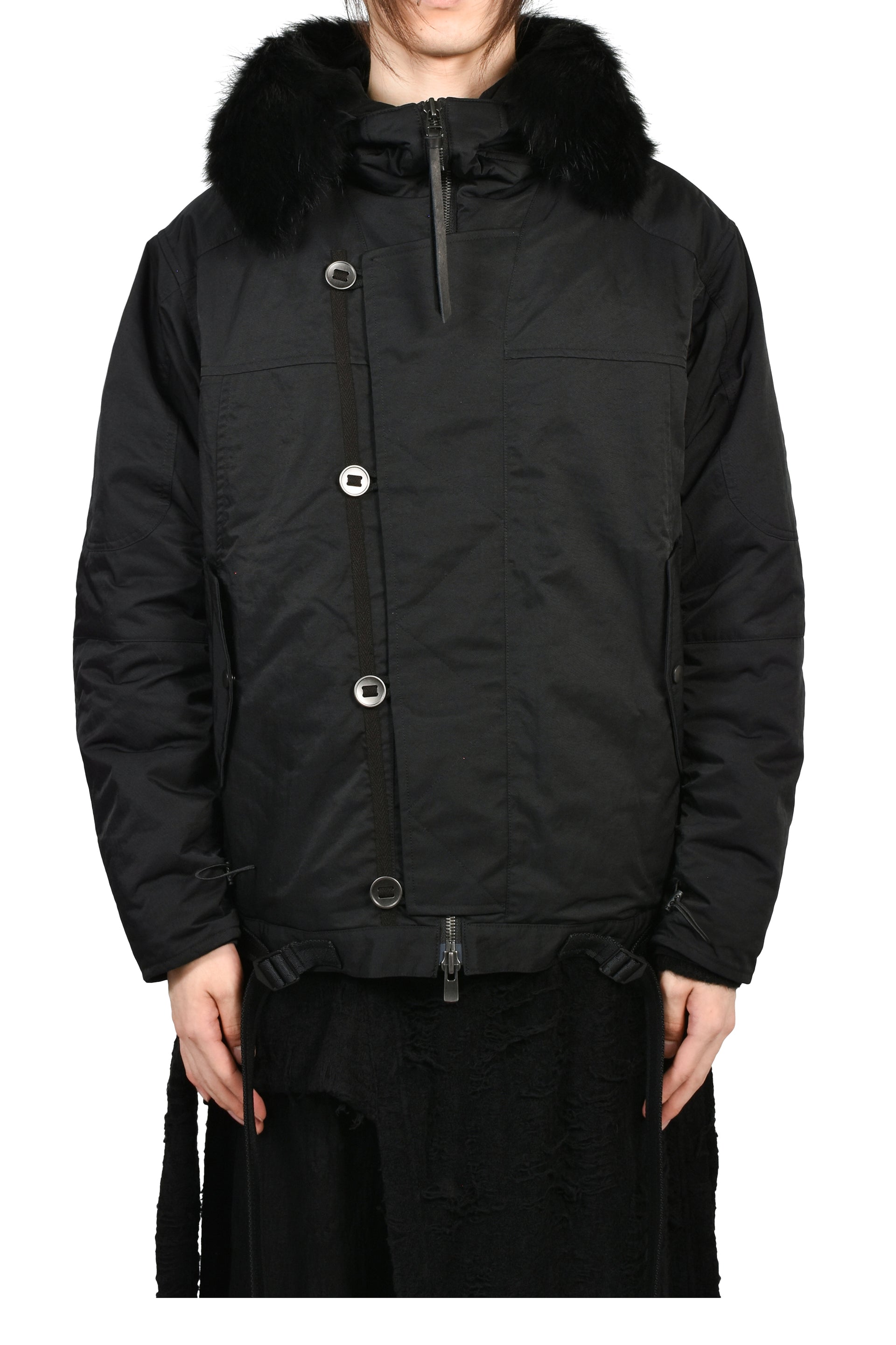 COYOTE FUR FLIGHT JACKET / BLK