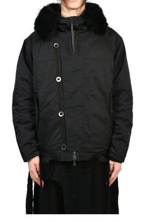 COYOTE FUR FLIGHT JACKET / BLK